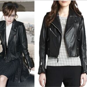 Theory Leather Adashi Moto Jacket